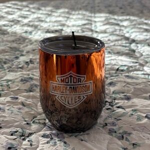 Harley-Davidson Metallic Orange tumbler with lid new with tag